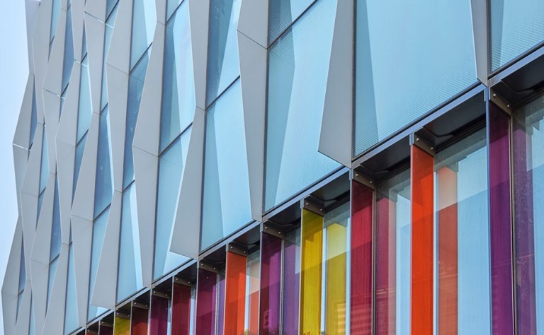 premium powder coated panels on the wellington children's hospital wall